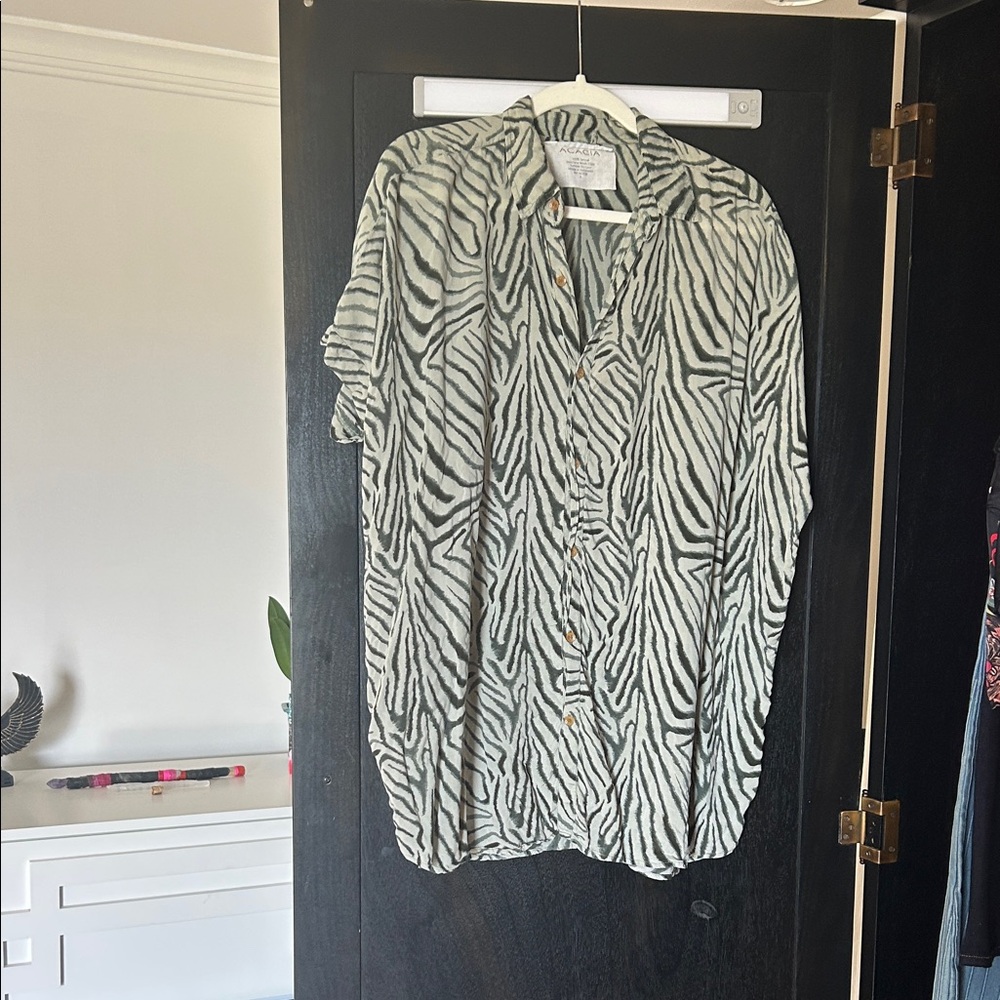 Acacia Swimwear Zebra Print Shirt